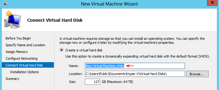 VHDX Virtual Disk-01 Hyper-V Manager konsol üzerinden yeni bir disk oluşturduğumuzda Default olarak VHDX virtual disk formatı ile karşılaşacağız.