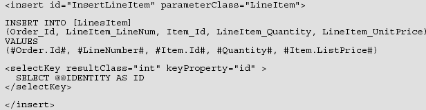 Örnek 1 XML betimleyicinin InsertLineItem için kullanımını gösterir Örnek 1. "InsertLineItem" betimleyicisi <selectkey> SQL Sunucu veritabanı tarafından otamatik olarak üretilen bir anahtar döndürür.