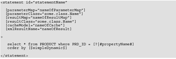 3.2. Haritalanmış ifadeler Haritalanmış ifadeler herhangi bir SQL ifadesini tutabilir ve girdi-çıktı amacıyla Parametre Haritalarını ve Sonuç Haritalarını kullanabilir.