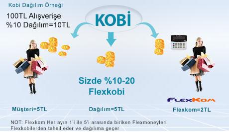 FLEXMONEY KULLANIMI VE KAZANÇ ÖRNEGİNİZ Müşterilerinin hem FlexKom'a ait sanal alışveriş sitesinden hem de gerçek ticaret dünyası olan FlexKobi lerden yapmış olduğu alışverişler sonrası kazandığı