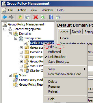 3.1. GrupPolicy (politika) Ayarları (domain site, OU) Grup ilkesi domain, site ve OU (Organization Unit) lara uygulanabilir. Computer Configuration: Bilgisayarlara uygulanan ayarları içerir.