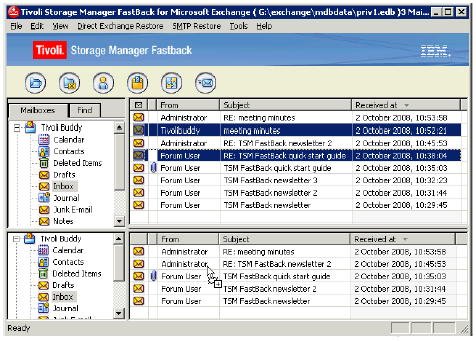 TSM Fastback for Exchange 38 MS Exchange ortamında obje bazında geri dönüş