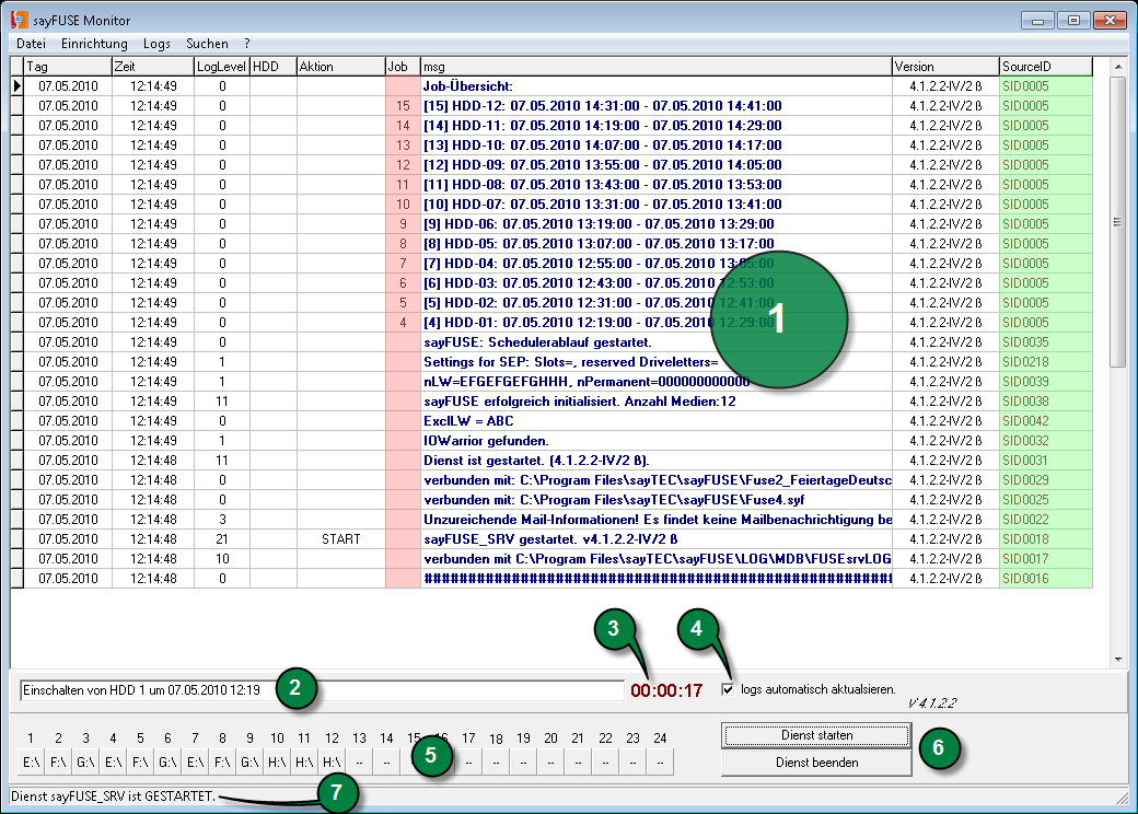 sayfuse sayfuse CTR: sayfuse programının örneğin test veya geri yükleme amacıyla manual olarak denetlenmesi için kullanılır. sayfusesrv hizmeti çalışıyorken kullanılamaz. Tersi de geçerlidir.