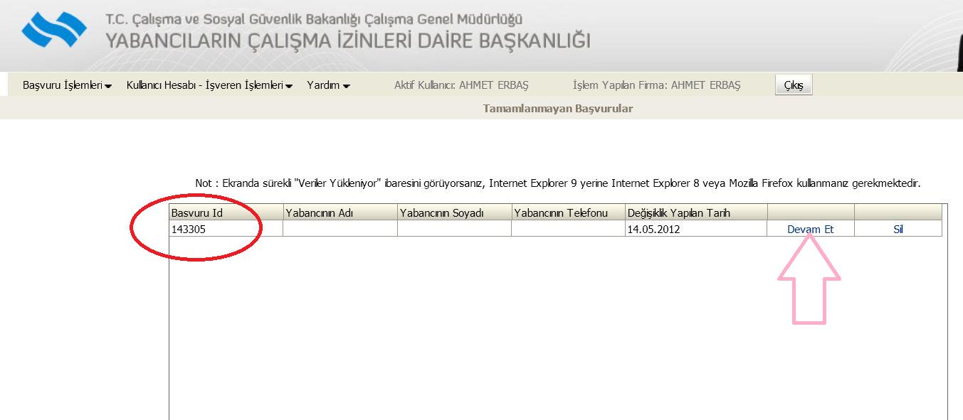 ADIM-14 -Başvurunuzu ilk kaydettiğiniz anda sistem tarafından otomatik olarak 6 rakamlı bir Başvuru Id no. üretilir.