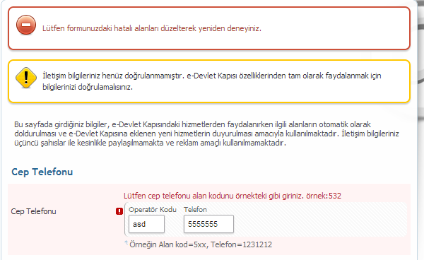 4.1 4.1.22. Hata Tanımlaması (WCAG 2.0 - A Düzeyi 3.3.1) İlke: Kullanıcıların hata yaptıklarını fark edebilmeleri sağlanmalıdır.