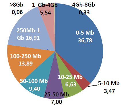 242 6.3.2.3. Mobil İnternet Abonelerinin Kullanım Miktarı Mobil bilgisayardan internet abonelerinin kullanım miktarına göre dağılımı verilmektedir.