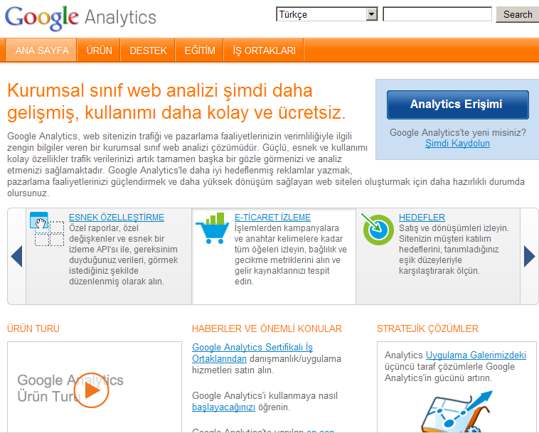 12.8. Web sitenizi Google Analytics ile takip edin Neyse ki artık çoğu site sahibi böyle yazılımlara para ödemekten kurtulmuģ durumda; çünkü Google, geçtiğimiz yıllarda satın aldığı Analytics adlı