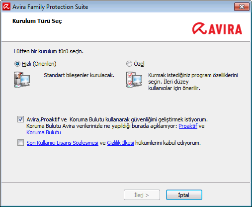Kurulum ve kaldırma 3. Kurulum ve kaldırma Bu bölüm Avira Family Protection Suite ürününün kurulumu ile ilgili bilgi içerir.