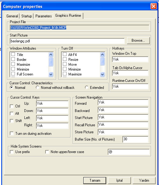 WinCC Explorer sol-alt penceresinde "Computer"ı tıklayınız. WinCC gezgininin sağ-alt penceresinde bilgisayarınızın adını tıklayınız. Açılır menüde "Properties"i tıklayınız.