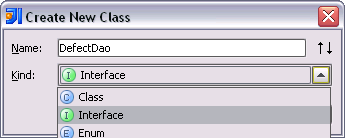 Bu işlemden sonra kod satırı normale dönecektir. Bir sonraki adımda dao içerisine yeni bir interface oluşturulur. Oluşturulan Interface in içeriği aşağıdaki gibidir. DefectDao.java package com.