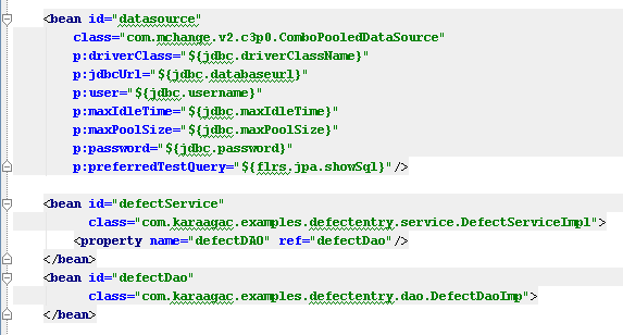 jdbc.properties dosyası; jdbc.driverclassname= org.postgresql.driver jdbc.dialect=org.hibernate.dialect.postgresqldialect jdbc.databaseurl=jdbc:postgresql://localhost:5432/mydb jdbc.