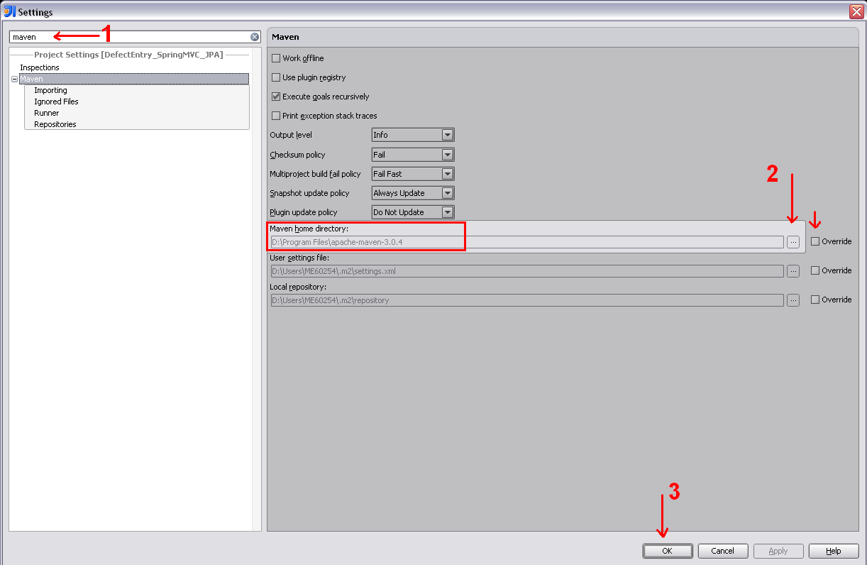 4- Adım Adım Basit Bir Projenin Geliştirilmesi Herşeyden önce Maven uygulamasının IntelliJ IDEA da tanımlı olması gerekmektedir. Bunun için aşağıdaki gibi Settings alanına girilir.