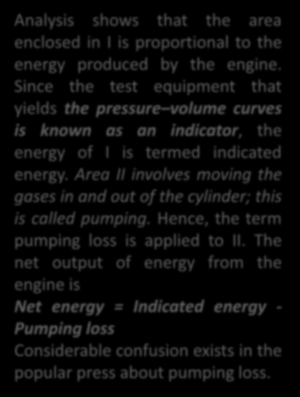 ATKINSON CYCLE ENGINE Hybrid Vehicles and the Future of Personal Transportation Analysis shows that the area enclosed in I is proportional to the energy produced by the engine.