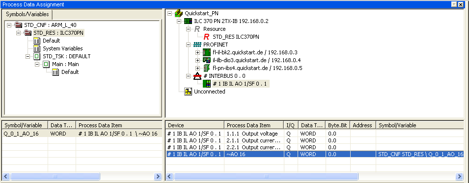 Proje Oluşturma Sırası Değişkenlere adres atama alanına geçiniz. Sağ üst pencereden kontrol sistemini seçiniz. Standart konfigürasyon sol üst pencerede görüntülenir. Symbols/Variables.