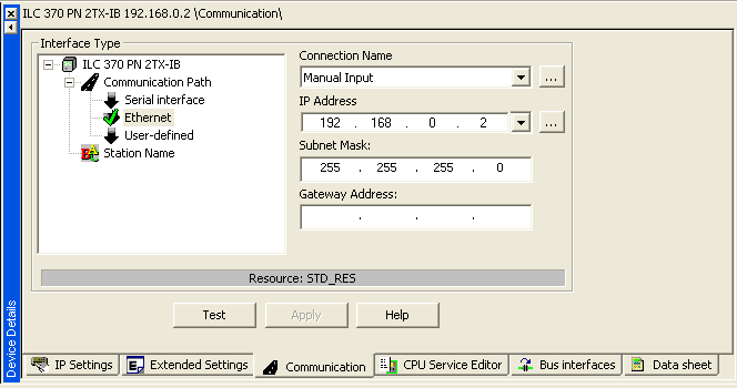 Proje Oluşturma Sırası 4.17.2 Ethernet ile Haberleşme Kontrolör, programlama yapılan ethernet kullanılarak bağlanmalıdır. Ayrıca IP adresi kontrolöre atanmış olmalıdır.