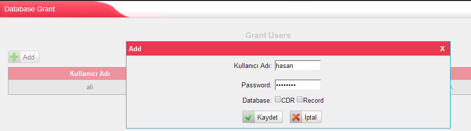 Resim 5-23 5.3.9 Veritabanı XPEECH MySQL (15.18.0.21) veritabanını kullanıyor. 3.