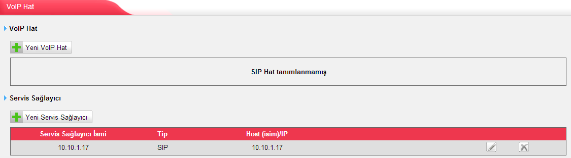 zamanda kullanıcı adı ve şifre gibi kimlik doğrulama gerektirmeyen sadece IP adres ile kullanılan servis sağlayıcı VoIP dış hat özelliği de bu sayfadan yapılmaktadır. Resim 6-26