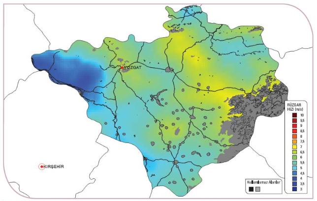 Şekil 195. Kayseri, Sivas, Yozgat Rüzgâr Enerji Santrali Kurulabilir Alanlar (300) 3.3.1.6 Jeotermal 738. Jeotermal enerji, akışkanın sıcaklığına göre farklı alanlarda kullanılabilmektedir.