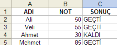 ÖRNEK; Elma ve Üzümlerin Toplam sayısını bulmak istersek A =EĞERSAY(A1:A7;"ELMA")+EĞERSAY(A1:A7;"Ü ZÜM") Formülünü yazmak gerekir.