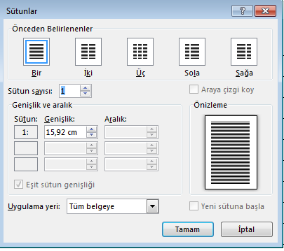 MS Word 2013 Kesmeler : Sayfa Düzeni (Page Laout) sekmesindeki Sayfa Düzeni (Page Setup) bölümünden Kesmeler (breakes) seçilerek Sayfa Sonu (Page Break) veya Bölüm Sonu(Section Break) verilebilir.