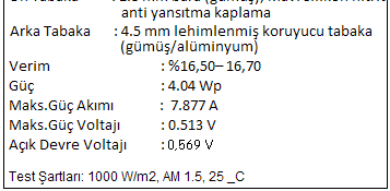 Güneş pilleri teknik özellikleri Kristal yapılı yarıiletken