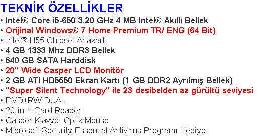 1 2 3 4 5 6 7 8 9 10 11 12 Yukarıda gördüğünüz özellikler bilgisayarın daha detaylı özellikleridir. Şimdi satır sırasına göre bunlardan bahsedelim.