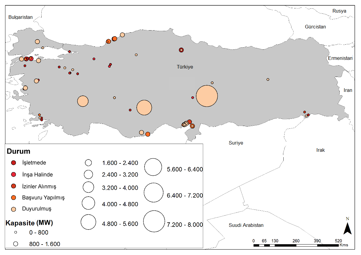 Şekil 3: Türkiye deki kömüre dayalı elektrik üretim santralleri Kaynak: Esri, Bloomberg New Energy Finance, European Climate Foundation, Bloomberg (BMAP), Sourcewatch YENİLENEBİLİR ENERJİ Hükümet 223