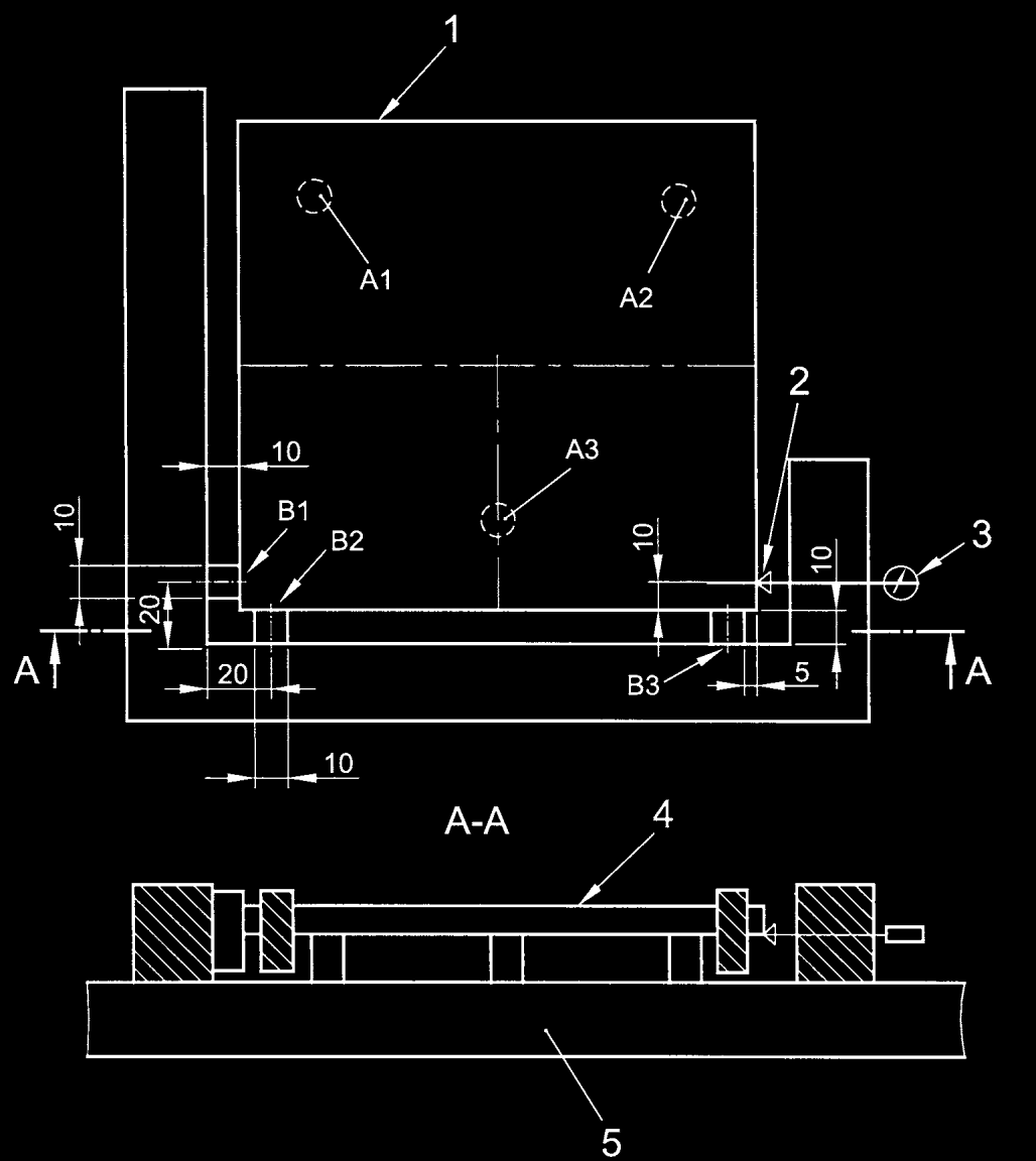 Ölçüler mm dir Açıklama 1. Panel 2. Ön kenar 5 mm 3. Kadranlı ölçme cihazı C1 4. Panel alt yüzü 5.