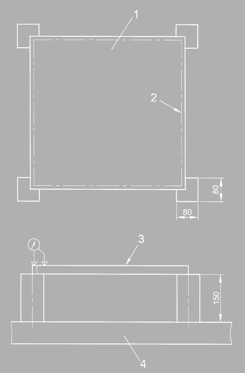 Ölçüler mm dir Açıklama 1 Panel 2 Kenar bandı 3 Panel üst yüzü 4 Ölçme tablası Şekil 11 - Kenar bantları ile panel yüzeyi arasındaki yükseklik farkı 5.