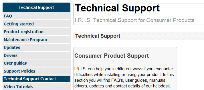 Readiris TM 14 - Kullanım Kılavuzu TEKNIK DESTEK Readiris programını kayıt ettirdiğinizde ücretsiz teknik destek almaya kazanırsınız. Web siteminizde www.irislink.