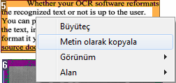 Readiris TM 14 - Kullanım Kılavuzu Belirli bir alanın içeriğinin tanınması Sadece belirli bir metin alanının içeriğini tanınmasını istediğiniz ve belgenin tümünü aktarmanıza gerek olmadığında