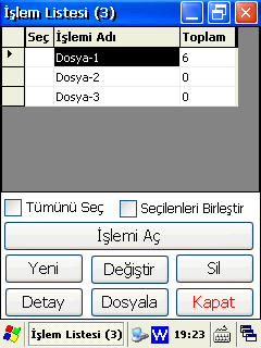 Hareket İşlemi Detayı Bu yöntemde hareket işleminde kaydı yapılan ürünlerin listelenmesi, gerektiğinde satır bazında silinmesi veya ilgili ürünün miktarının değiştirilmesi gibi işlemlerinin