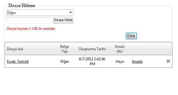 Ayrıca ekranın alt kısmında Doküman Ekler ve Log adında iki sekme bulunuyor. Doküman eklere giden evraka ek belge eklenecekse bunun kaydı sağlanmaktadır.