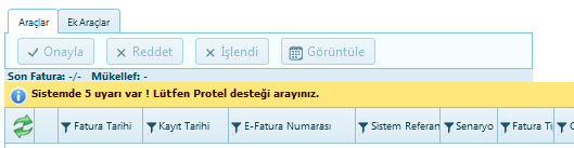 GİB e gönderim, durum takip ve gelen faturalar İşletmenizin e-fatura kullanım metoduna göre yapılması gereken işlemler ayrı kılavuzlarda açıklanmıştır.