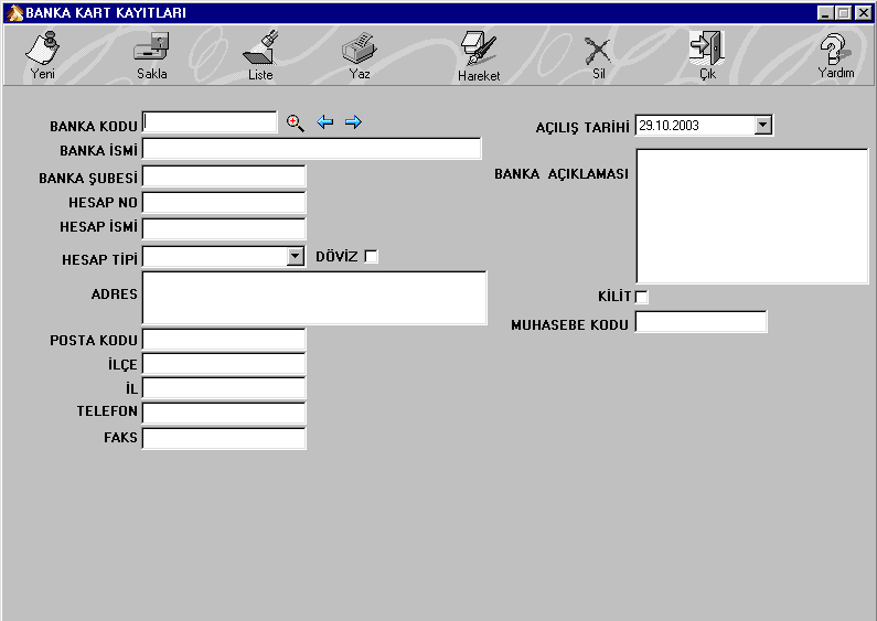 Banka İşlemleri Banka Kart İşlemleri İşletmenin mevduat hesapları, takasa verilen çekler, tahsile verilen senetler, dövizli hesaplar ayrı ayrı izlenebilebilmesi banka kart işlemleri üzerinde harekete
