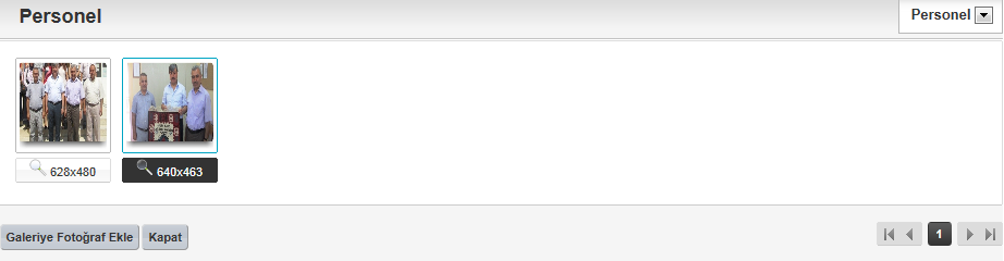 Karşımıza Gelen Fotoğraf Seçme Ekranının sağ üst köşesinden daha önce okul müdürünün fotoğrafını eklediğimiz Personel galerisi seçilir. Dikkatli incelediğinizde bu aşamada da 5.9.1.