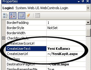 Özellik Adı FailureText LoginButtonText LoginButtonType Orientation PasswordLabelText RememberMeText ToolTip UserNameLabelText TitleText DestinationPageUrl CreateUserText CreateUserUrl