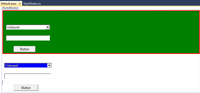 DropDownList nesnemizin Properties özelliğinden Class özelliğini dropdownlist ifadesini veriyoruz. Sebebi StyleSheet.css formunda.