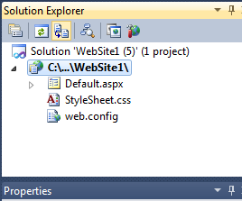 3. Web formumuzda menüyü oluşturacağımız yere bir adet <div> etiketi ve bu <div> etiketinin içerisine de bir tane menü kontrolü ekleyelim ve source kısmından menümüz için Orientation=Horizontal