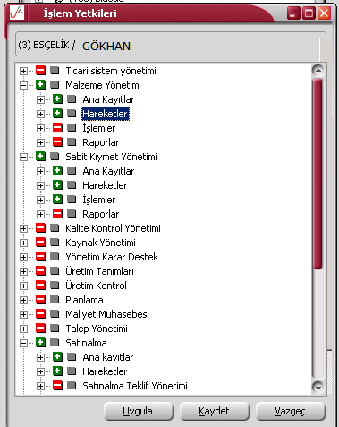 yetkilendirilmiş ise sadece o terminalden sisteme giriş yapabilir. İşletmedeki diğer hiçbir terminalden sisteme giriş yapamayacaktır.