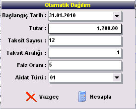 Ekle butonu forma yeni satır ekleyerek yeni borç girişi yapmanızı sağlar. Sil butonu ile girişi yapılmış borç satırlarının silinmesini sağlar.