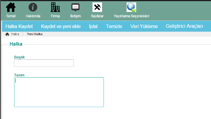 Halkaları Kişiselleştir Hakkında sayfasına eklenmiş olan halkaların listelendiği ekranı getirir.