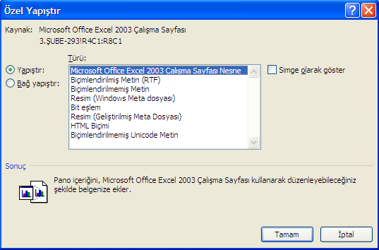 Excel Tablosu Ekleme Excel tablomuzda word belgemize eklemek istediğimiz sütunları seçilip Ctrl+C (kopyala) işlemi yapılır.