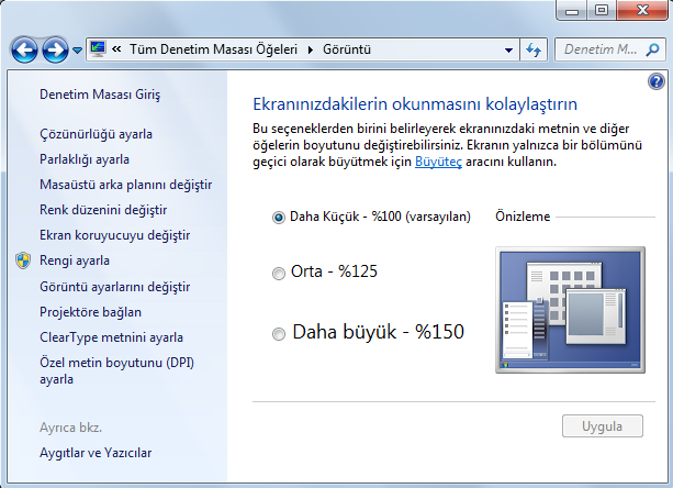 Balıkesir HEM İnternet ve e-posta Modul 1~ 51 ~ 3. GÖRÜNTÜ ÖZELLİKLERİ Görüntü ve kişiselleştirme ayarlarına ulaşmak için farklı yollar kullanabiliriz. Bunlardan bazıları: 5.