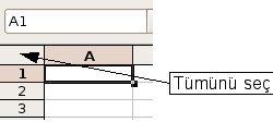 Hesap tablosunda seçmek 3) Bırakmak istediğiniz hücrelere fare ile tıklayın veya sürükleme ile bırakacağınız alanı seçin.