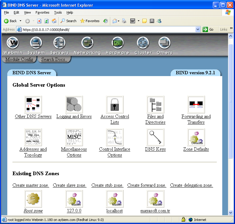 8 Fedora Linux sürümlerinde BIND sunucunun tüm dosyaları /var/named/chroot/ altındadır. 10.