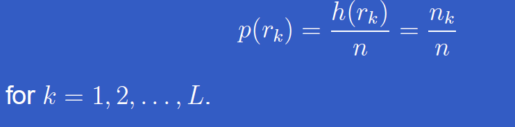 Normalize edilmiş histogram h(r k ) nın tüm elemanlarının, görüntüdeki tüm piksel sayısına bölünmesiyle elde edilir.