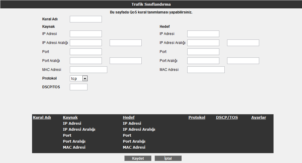 Kaydetme işleminden sonra, bir önceki Dinamik DNS Ayarları ekranına geri dönmüş olacaksınız.