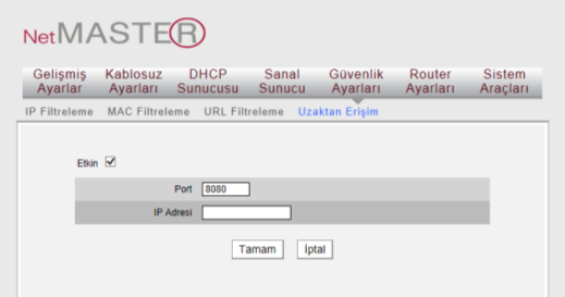 8.4 Uzaktan Erişim Bu bölüm ağ yöneticisinin WDS-300 AP-Router ı uzaktan nasıl kontrol edeceğini anlatır.