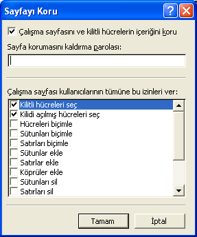 Göster:Gizlenmiş bir sütunu gösterir. Standart genişlik: Excel de kullanılan standart sütun genişliğini görüntüler. Sayfa: Excel çalışma kitabındaki sayfalarla ilgili işlem yapmayı sağlar.